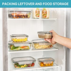 Vtopmart 10 Pack Glass Food Storage Containers with Lids, Meal Prep Containers, Airtight Lunch Containers Bento Boxes with Snap Locking Lids, for Microwave, Oven, Freezer and Dishwasher