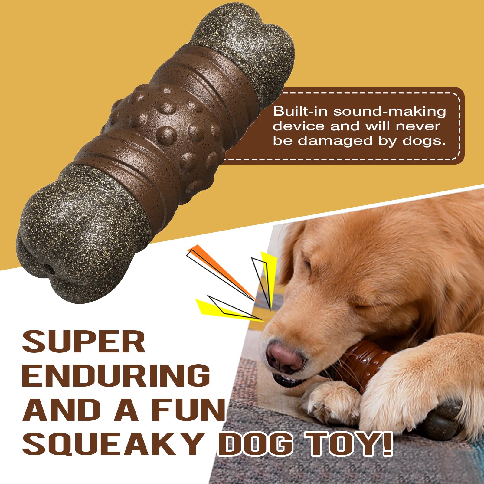 YIJISKY Ideal Chew Toy Great for Teeth Cleaning and Playtime，Dog Chew Toy for Aggressive Chewers Tough and Long-Lasting Toy for Large/Medium Dogs (Coffee)