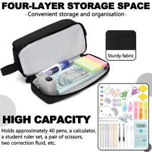 Vocuer large capacity pencil case with compartments black pencil pouch school supplies for boys big pencils case for teen boys extra large special pen bag pencil bags with zipper pen cases for adults