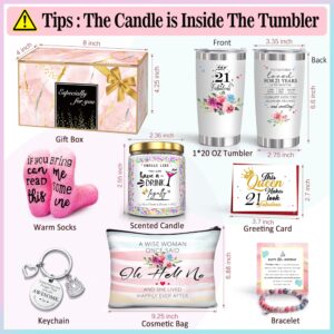 21st Birthday Gifts for Her Women,Happy 21st Birthday Basket Gifts Box for Her Daughter Sister Girlfriend,Tumblers Gifts Set for 21 Year Old Women,Funny 21 Birthday Gifts Ideas