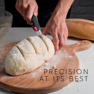 RICCLE Magnetic Bread Lame Dough Scoring Tool - Professional Sourdough scoring tool for Sourdough Bread baking & Bread Making Tools with 15 Blades and 2 Finger Cots Cut Resistant Protector