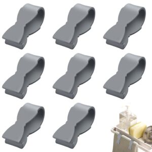 8pcs towel clips for kitchen, hand towel clips towel clamps, kitchen clips chair towel clips for bathroom towel rods and racks oven handle no paper towels on the ground, keeps towel from falling(grey)