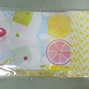 Lemonade Stand Decorations - Lemonade Banner, Lemonade Stand Sign, Lemon Straw for Kids Summer Bridal Shower Birthday Party Lemonade Stand Supplies