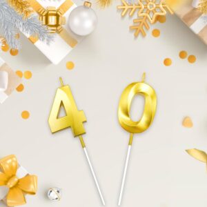 40th Birthday Candles 40th Birthday Decorations for Men 40th Birthday Cake Topper Happy 40th Birthday Decorations Gold Candles Birthday Number Candles 40 Candle 40th Birthday Decorations for Women