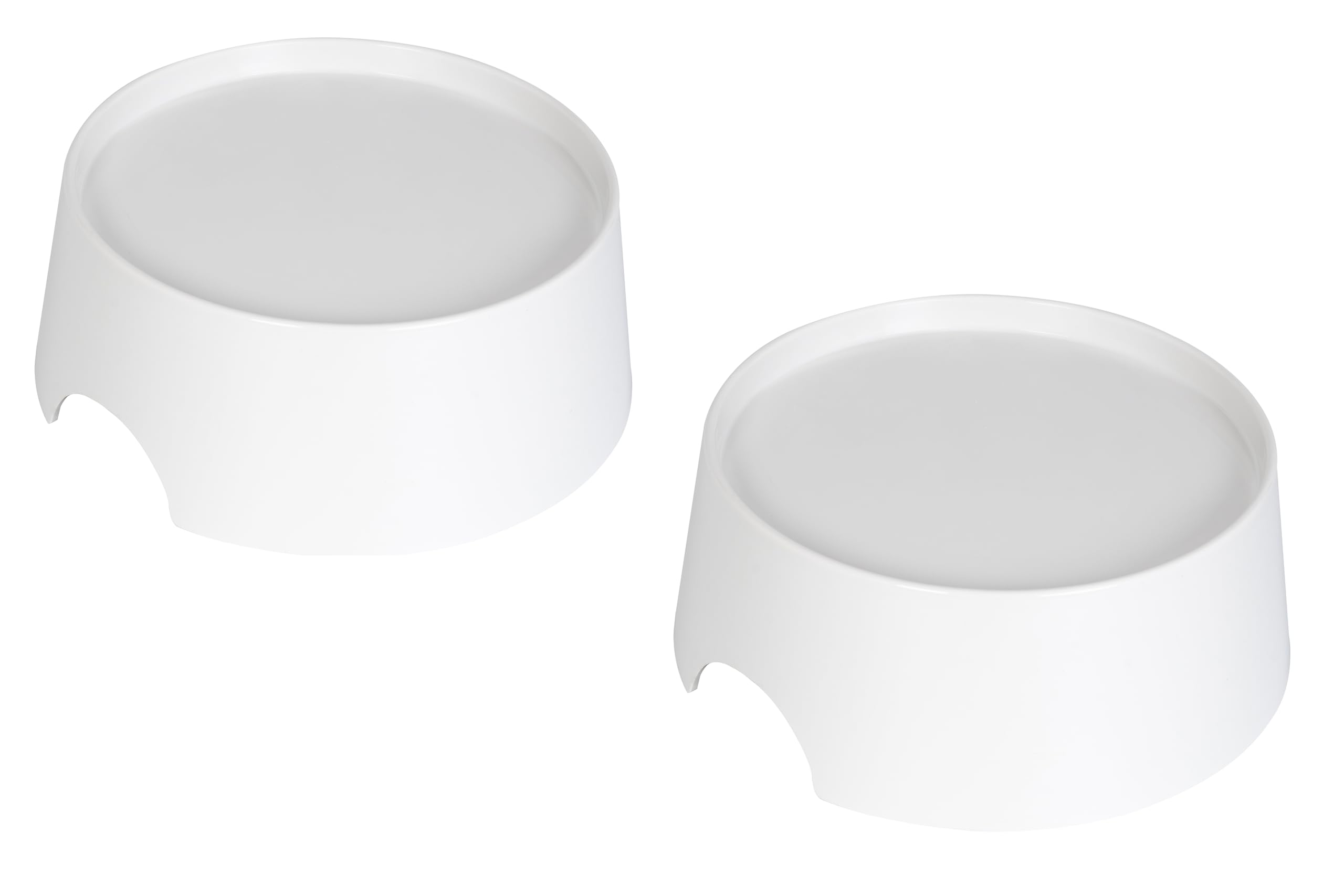 Blaucasa Cat/Dog Bowl Stand Set of 2, Elevated Cat Bowl Stand, Raised Stand for Food and Water Cat Bowls, Non Slip Pet Feeding Station,Prevent Neck & Whisker Fatigue(White, 5.7" L x 2.3" H)