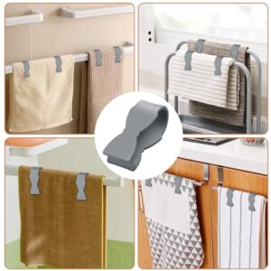 8Pcs Towel Clips for Kitchen, Hand Towel Clips Towel Clamps, Kitchen Clips Chair Towel Clips for Bathroom Towel Rods and Racks Oven Handle No Paper Towels on The Ground, Keeps Towel from Falling(Grey)