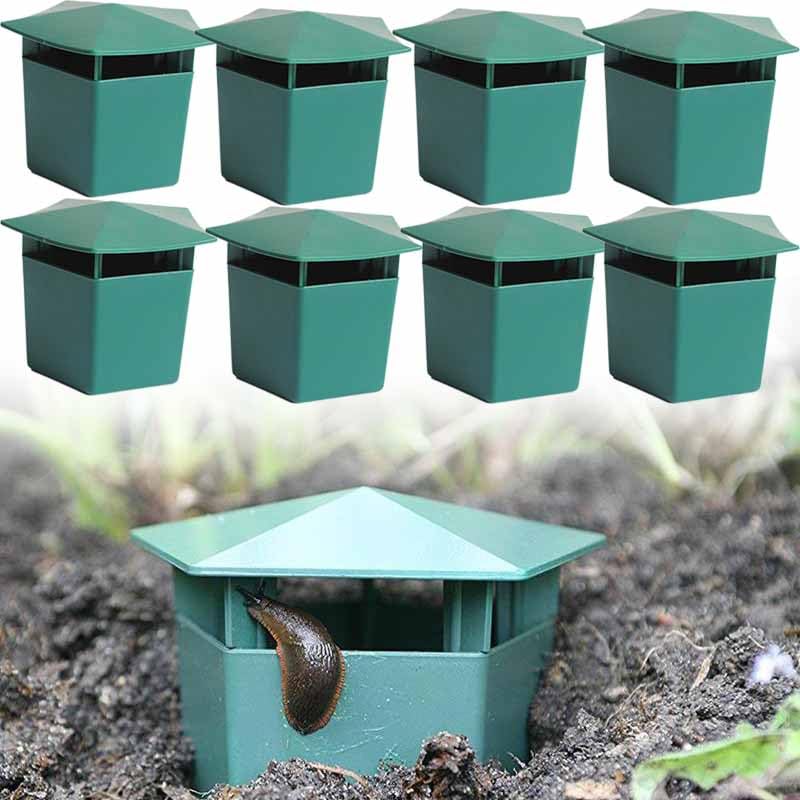 Slug Plastic Box,Slug 𝐓𝐫𝐚𝐩𝐬 for Garden, Beer Slug & Snail 𝐓𝐫𝐚𝐩𝐬 Friendly to Catch Snails 𝐂𝐚𝐭𝐜𝐡𝐞𝐫,Reusable Plastic Slug Beer 𝐓𝐫𝐚𝐩𝐬 for Garden,Snail 𝐓𝐫𝐚𝐩𝐩𝐞𝐫 Slug House 8pcs