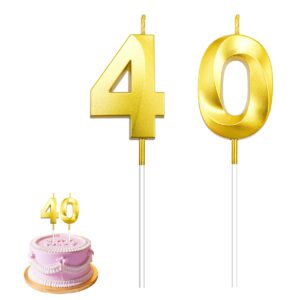 40th Birthday Candles 40th Birthday Decorations for Men 40th Birthday Cake Topper Happy 40th Birthday Decorations Gold Candles Birthday Number Candles 40 Candle 40th Birthday Decorations for Women