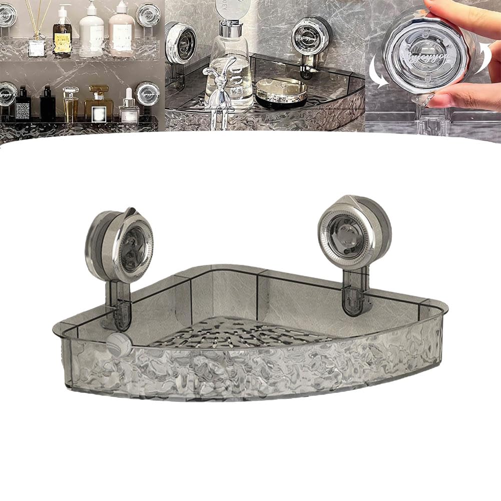 CQJJTKX Raidley No Drill Clear Wall Caddy, 2024 New Light Luxury Style Glacier Pattern Suction Cup Shelf, No Drill Clear Shower Caddy Wall Caddy, Raidley Bathroom Storage Shelf (1pc C)