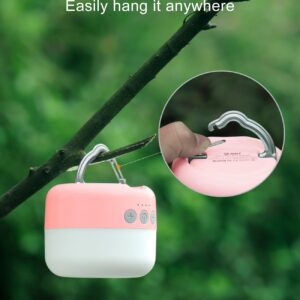 ZMNT LED Camping Lantern Rechargeable 1000LM, Up to 320H Running Time Camping Tent Light, 6700mAh Emergency Light for Hurricane, Power Outages, Home, Hiking, Water-Resistant Pink