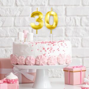 30th Birthday Candles Gold 30th Birthday Cake Topper Happy 30th Birthday Decorations Number Candles for Cake 30th Birthday Decorations for Him Her Gold Birthday Candle Candles for Cake Candles