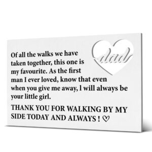 upnege gift for father of the bride, wedding gift for dad engraved wallet insert card