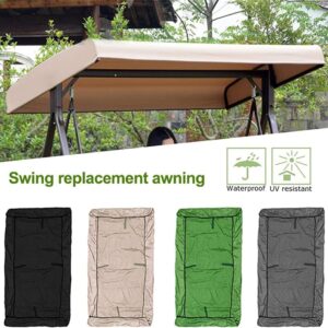 Replacement Canopy Top for Porch Swing,Swing Waterproof Cover,Strong Patio Swing Cover Universal Canopy for Garden Traditional 3 Person Swing (75x47x7/9inch) (Color:Beige)