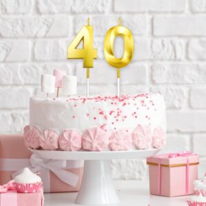 40th Birthday Candles 40th Birthday Decorations for Men 40th Birthday Cake Topper Happy 40th Birthday Decorations Gold Candles Birthday Number Candles 40 Candle 40th Birthday Decorations for Women