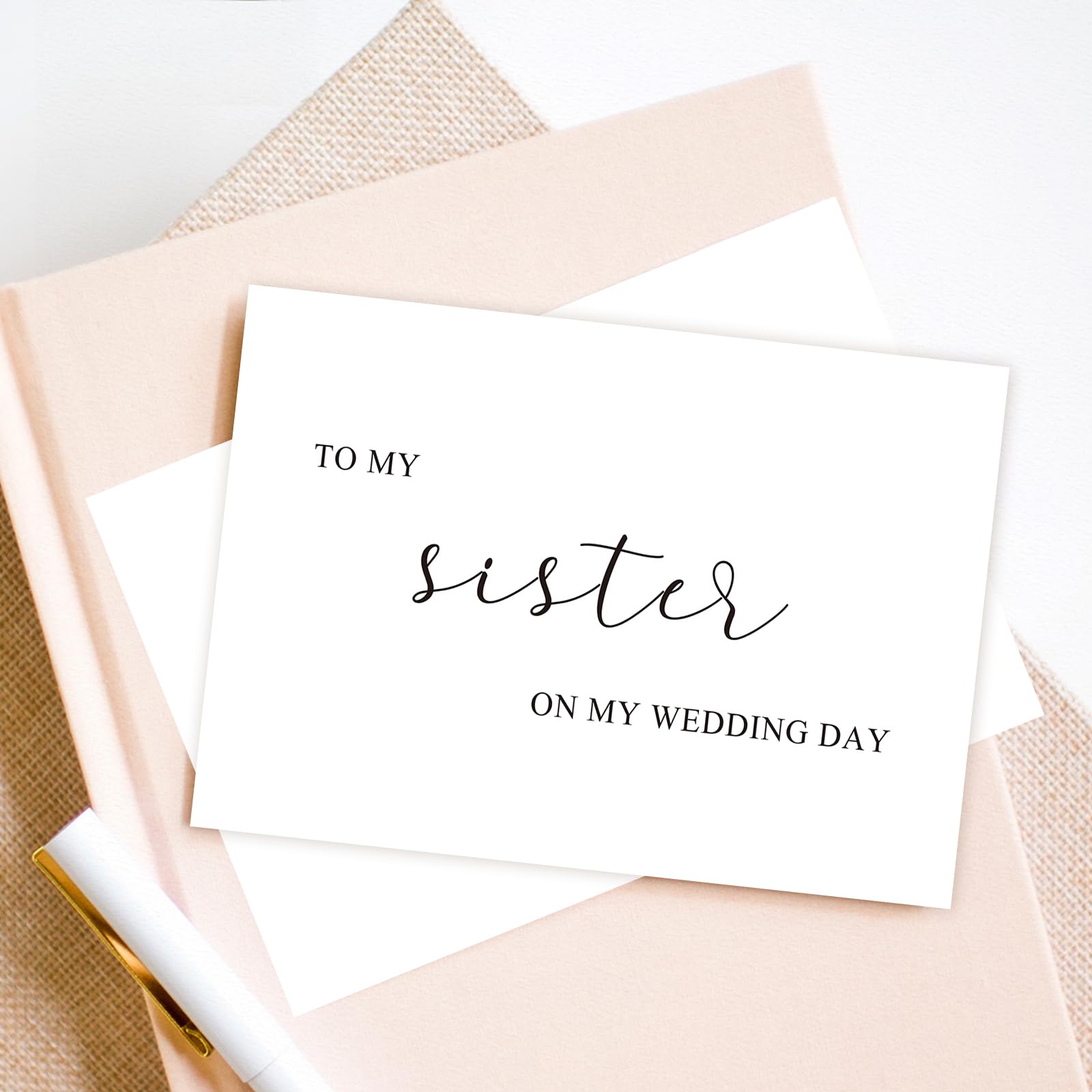 Bablira To My Sister On my Wedding Day Card, sister wedding card, Bridesmaid Gifts for sister, Thank You Card