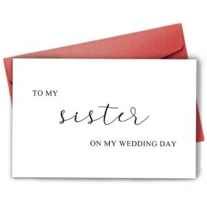 bablira to my sister on my wedding day card, sister wedding card, bridesmaid gifts for sister, thank you card