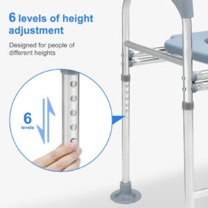 Toilet Seat Riser for Seniors,Raised Toilet Seat with Handles,Height Adjustable Elongated Toilet Seat Risers for Seniors,Commode Chair for Toilet with Arms,Heavy Duty500,Fit Any Toilet