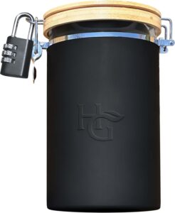 herb guard airtight jar with built-in hygrometer