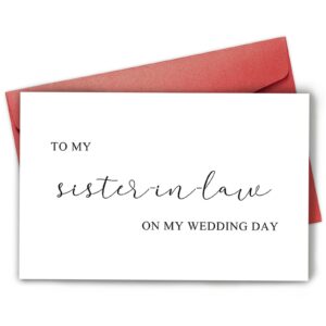 bablira to my sister in law on my wedding day card, sister in law wedding card, thank you card