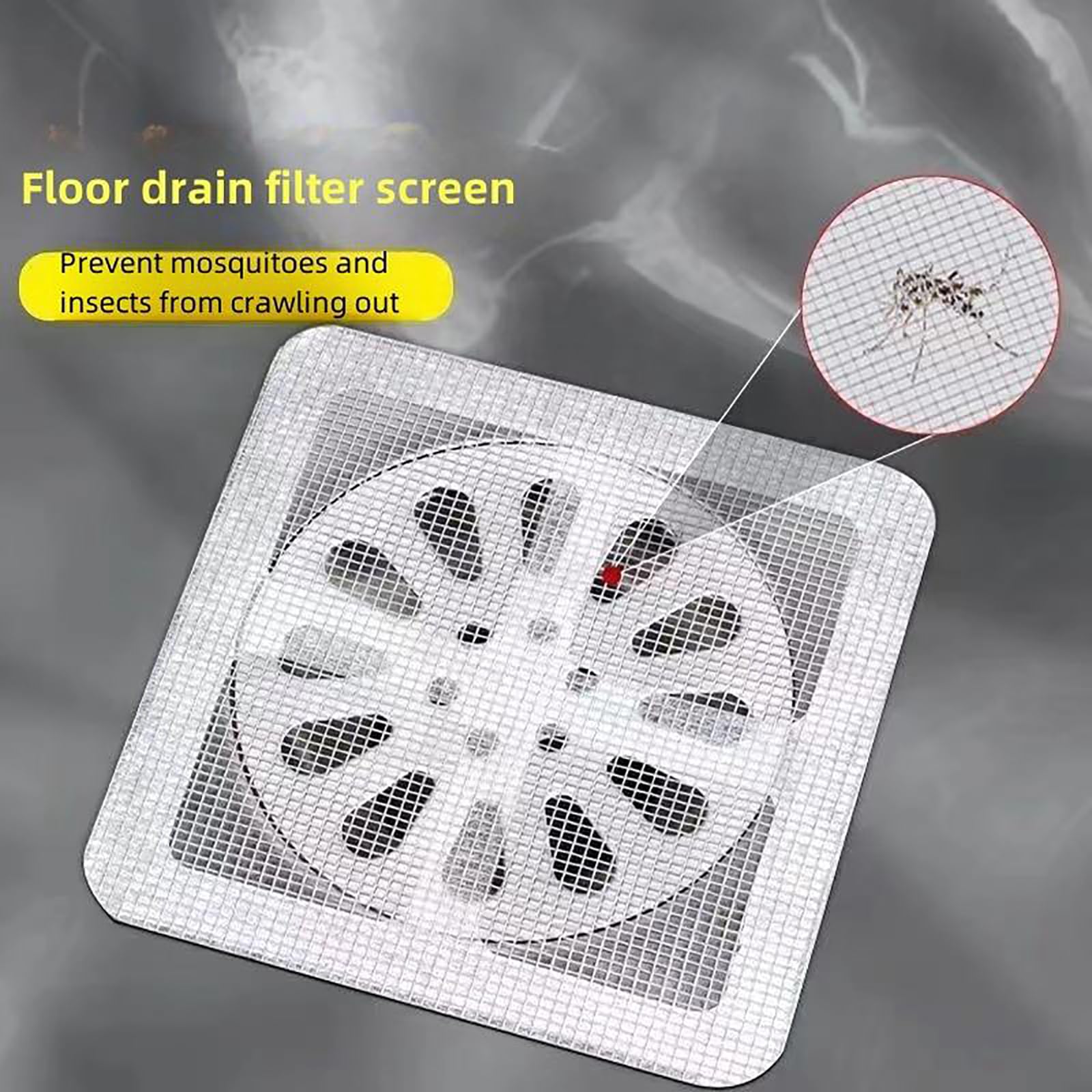 20 Pack Disposable Shower Drain Hair Catcher, 4" X 4" Floor Drain Sticker, 2024 New Drain Cover Hair Catcher for Bathroom Laundry Bathtub Kitchen Drain Pipe Mesh Stickers