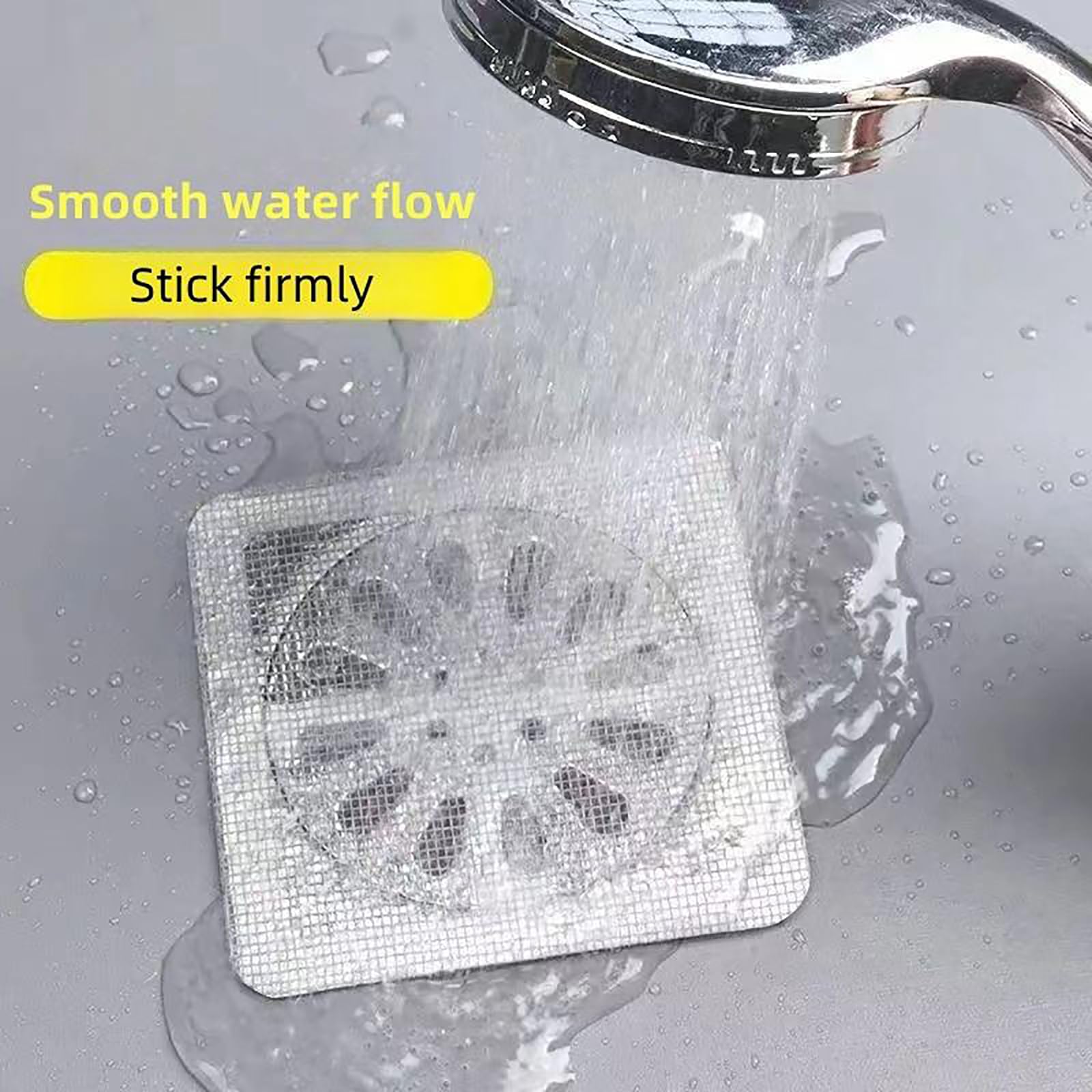 20 Pack Disposable Shower Drain Hair Catcher, 4" X 4" Floor Drain Sticker, 2024 New Drain Cover Hair Catcher for Bathroom Laundry Bathtub Kitchen Drain Pipe Mesh Stickers