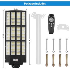 5000W Street Lights Solar Powered, 5000000LM Solar Street Lights for Outside, 2700K/4200K/6500K Dimmable Solar Street Lights Outdoor Waterproof IP66 Dusk to Dawn for Parking Lot, Pole, Garden, Yard