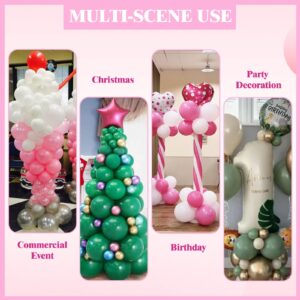 6 Set Balloon Column Stand Kit, 6.6ft Height Adjustable Balloon Tower Stand Pillar with Base for Floor Metal Telescopic Balloon Stand Arch for Birthday, Wedding, Baby Shower, Graduation Party Decor