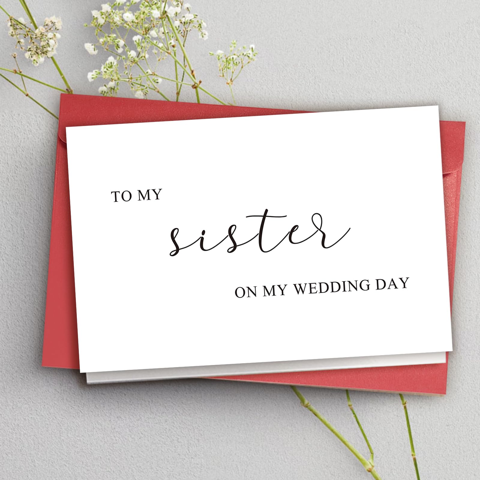 Bablira To My Sister On my Wedding Day Card, sister wedding card, Bridesmaid Gifts for sister, Thank You Card