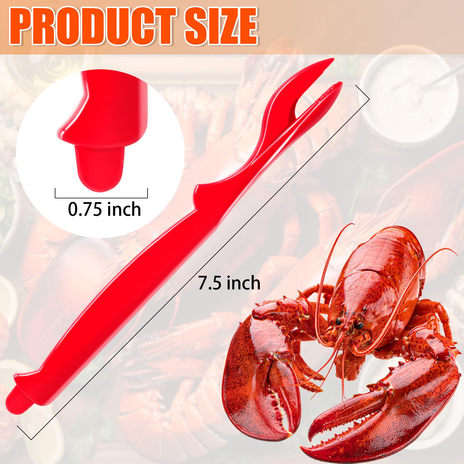 20Pcs Crab Legs Crackers, Crackers Picks Tools Crab Crackers and Tools for Lobster Crab Crayfish, Easy Opener Shellfish Picks Knife, Seafood Tools, Red