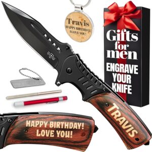 grand way personalized pocket knife - ideal father's day gift - gifts for dad - customized men’s unique knife for him - best custom knives - cool engraved present for father from daughter son 0207 d