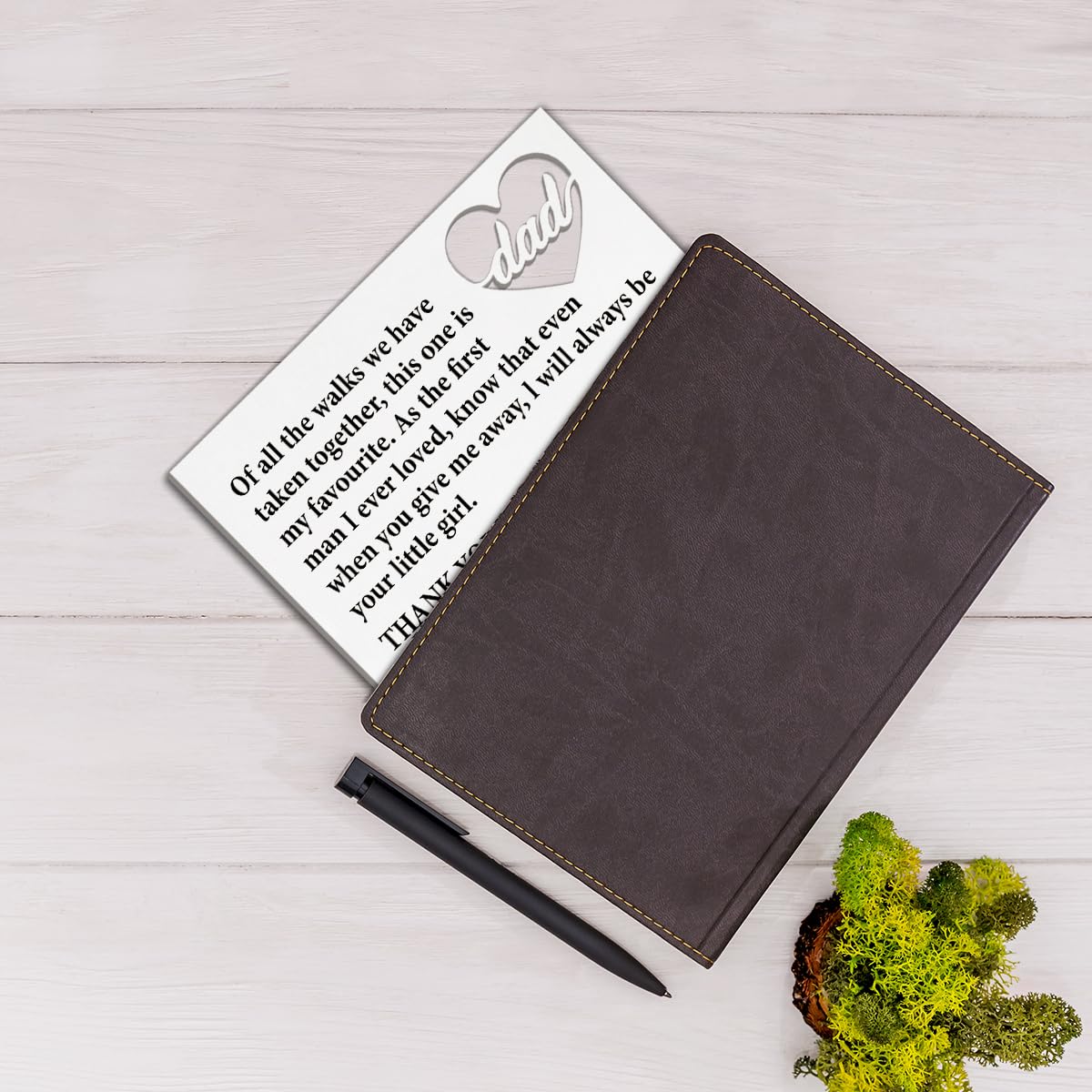 UPNEGE Gift for Father of the Bride, Wedding Gift for Dad Engraved Wallet Insert Card