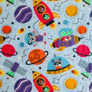 Cotton Fabric Squares 5x5 Charm Packs for Quilting 5 inch for Baby Boy Sewing Patchwork 42pcs (Galaxy Fabric)