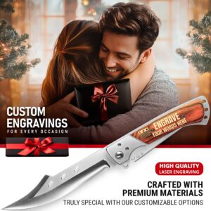 Stocking Stuffers for Adults - Custom Gifts for Men - Cool Engraved Personalized Knife - Christmas Gifts for Dad Boyfriend Husband Father in Law - Best Gifts for Men Who Have Everything 4172 PS D