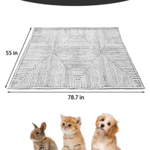 BNOSDM 79" X 55" Washable Bunny Cage Liners Large Rug for Rabbits Large Non Slip Pad for Bunnies Resuable Rabbit Liner for Chinchillas Cats Guinea Pigs Ferrets Dogs