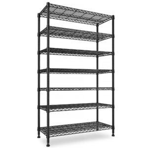 BVBOX Storage Shelves 7 Tier Wire Shelving Unit 2800LBS Metal Shelves , Heavy Duty Garage Storage , Adjustable Metal Shelving for Pantry Shelves Kitchen Garage Steel Shelving, 44.09"L*16.92"W*78.74"H