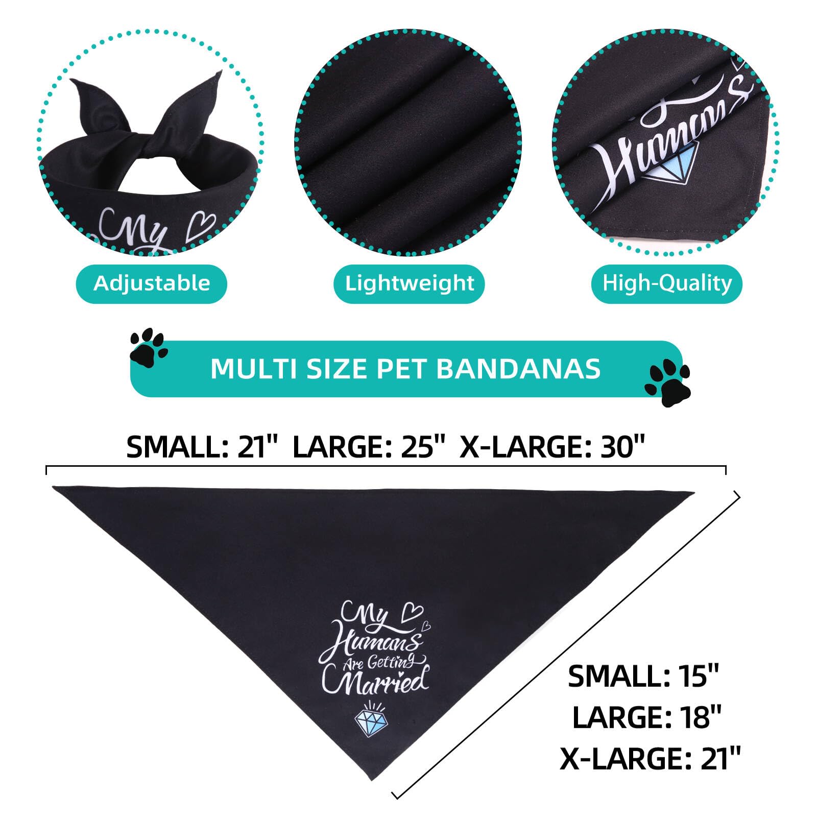 Engagement Gifts, My Humans are Getting Married She Said Yes Dog Bandana Samll, Engagement Party Decorations, Wedding Photo Prop, Pet Scarf Engagement Announcement, Bride Accessories(White Black)