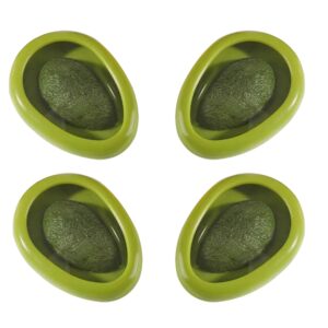 4pcs avocado storage containers,flexible bpa-free silicone & reusable,refrigerator fruit and vegetable fresh stretch storage pod, makes food stays fresh longer,ideal avocado keeper/saver/holder