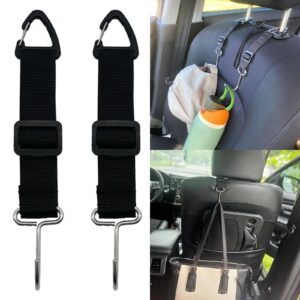 MINGMU 1 Pair Car Backseat Hanger Headrest Hook for Purses Bag Adjustable Holder Hook Vehicle Storage Hook Purse Hook for Bags