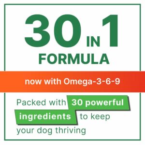 Vitamins for Dogs - 4 in 1 Complex with Omega, Glucosamine, Probiotics and Vitamins - 100 ct - Bacon