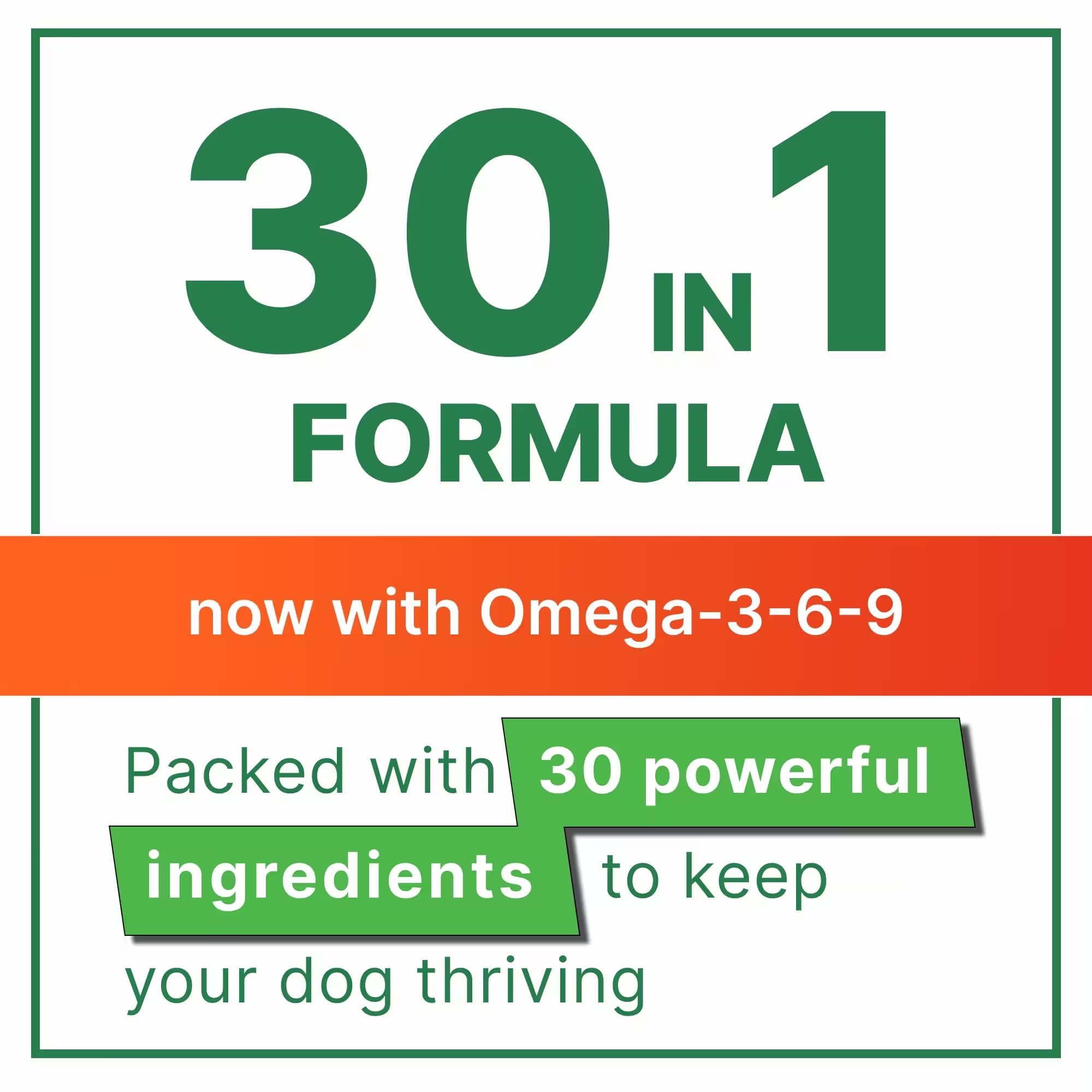 Vitamins for Dogs - 4 in 1 Complex with Omega, Glucosamine, Probiotics and Vitamins - 100 ct - Bacon