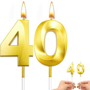 40th birthday candles 40th birthday decorations for men 40th birthday cake topper happy 40th birthday decorations gold candles birthday number candles 40 candle 40th birthday decorations for women