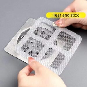 20 Pack Disposable Shower Drain Hair Catcher, 4" X 4" Floor Drain Sticker, 2024 New Drain Cover Hair Catcher for Bathroom Laundry Bathtub Kitchen Drain Pipe Mesh Stickers