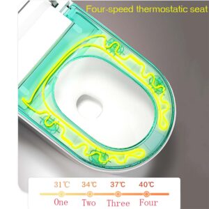 Boiyttylle Smart Toilet Bidet Tank Built in with Digital Display, Heated Seat And Auto Open/Close Lid Heated Bidet Seat System for Bathrooms