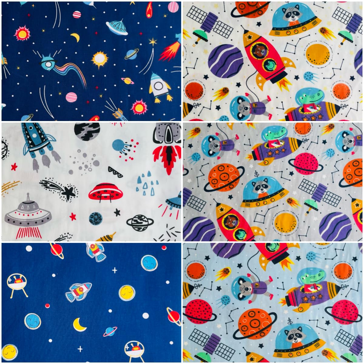 Cotton Fabric Squares 5x5 Charm Packs for Quilting 5 inch for Baby Boy Sewing Patchwork 42pcs (Galaxy Fabric)