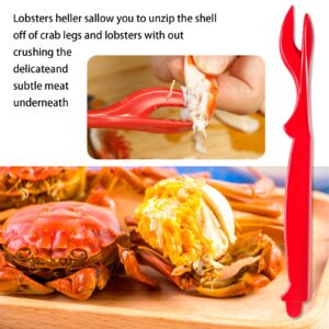 20Pcs Crab Legs Crackers, Crackers Picks Tools Crab Crackers and Tools for Lobster Crab Crayfish, Easy Opener Shellfish Picks Knife, Seafood Tools, Red