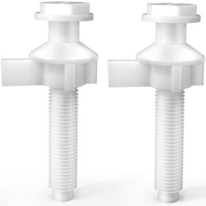 toiwani universal white plastic toilet seat hinge bolts and nuts replacement kit for top mount toilet seat hinges durable plastic screws and washers ideal for fixing and securing toilet seats (2 pack)