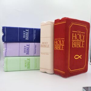 PETIGL Bible Pillow Book Plush That Opens, Bible Stuff, Fun Unique Plush Pillow (Purple)