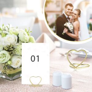 Tucnoeu 30Pcs Photo Holders for Tables Gold Heart Table Number Holder Perfect for Centerpieces, Wedding Receptions, Parties, Birthdays