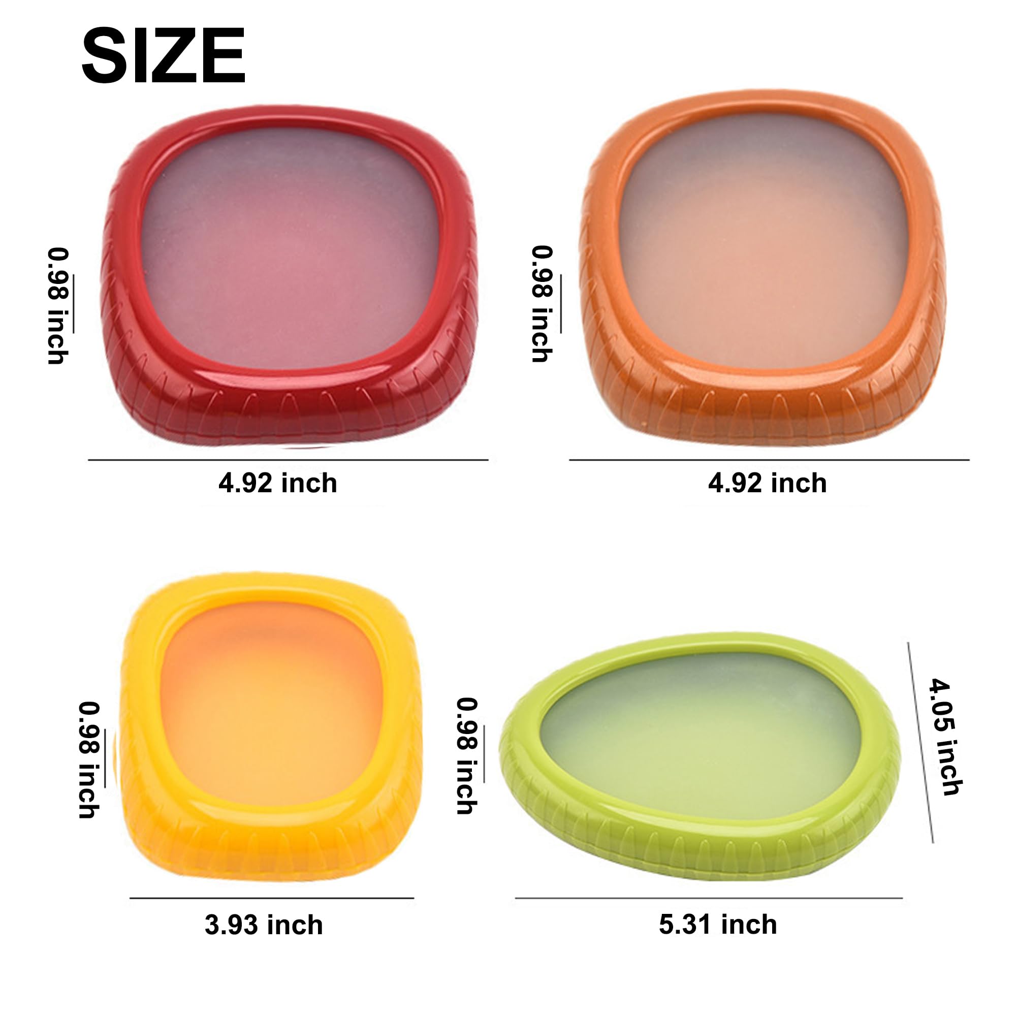 4Pcs Avocado Storage Containers,Flexible Bpa-Free Silicone & Reusable,Refrigerator Fruit And Vegetable Fresh Stretch Storage Pod, Makes Food Stays Fresh Longer,Ideal Avocado Keeper/Saver/Holder