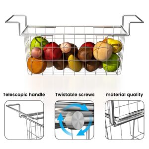 SUZLON Freezer Baskets for Chest Freezer, Adjustable Deep Freezer Organizer Bins, Expandable Freezer Organizer Bins, Stainless Steel Over the Sink Dish Drying Rack for Kitchen